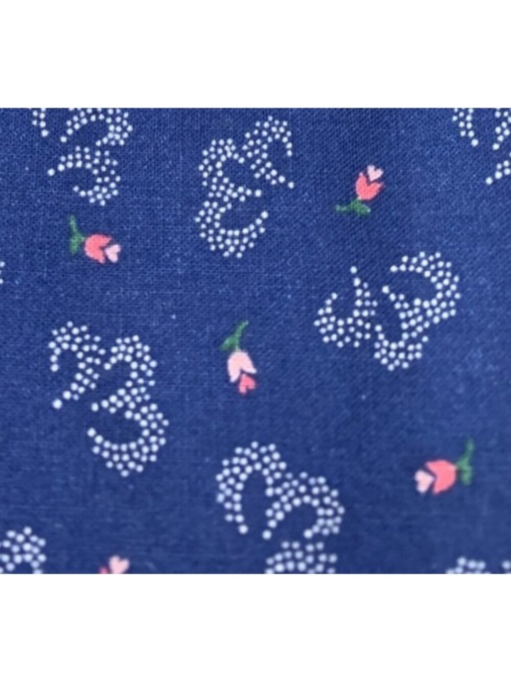Blue Floral Cotton Fabric 1/2 yard x 44" Springs Industries Quilting